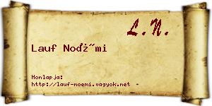 Lauf Noémi névjegykártya